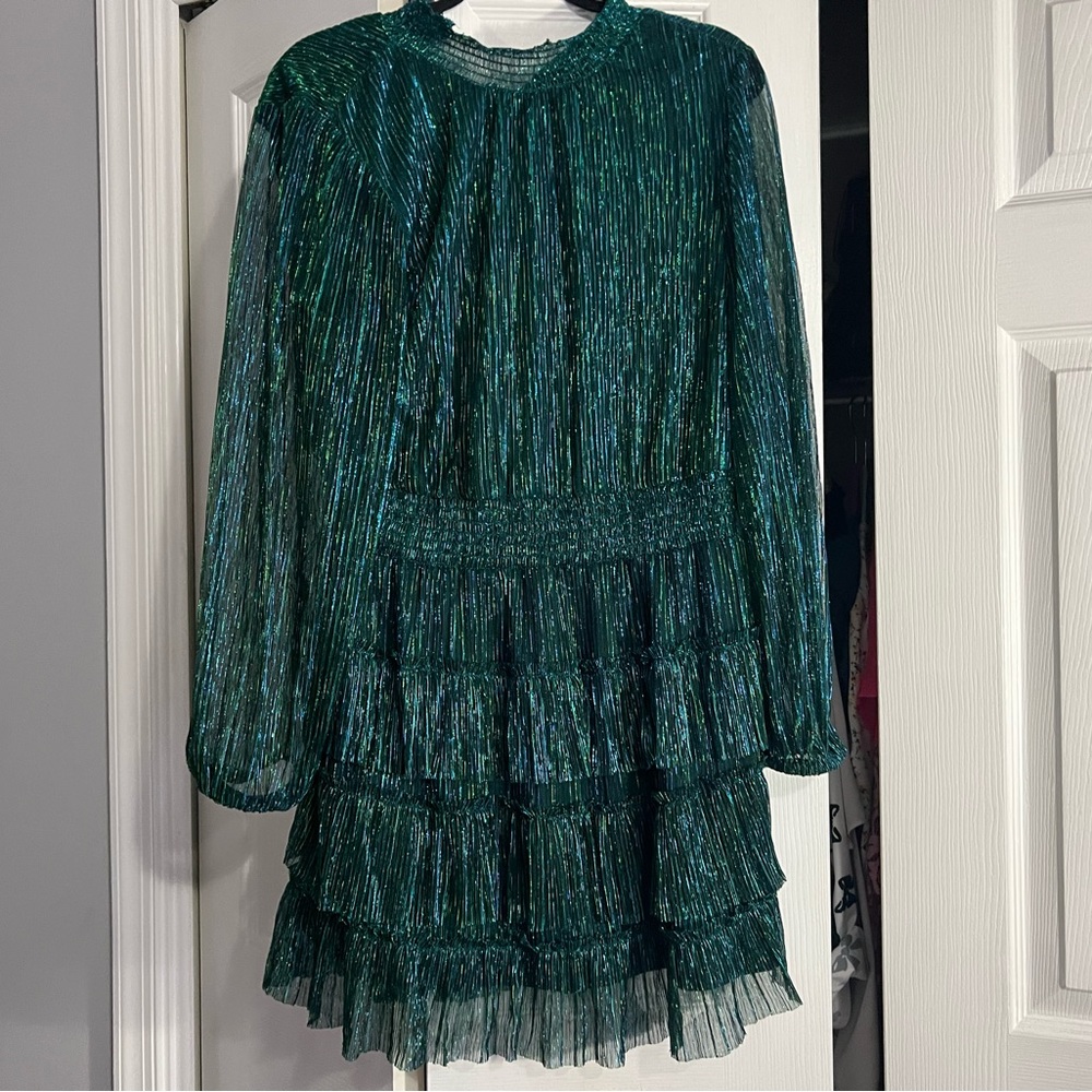NWT 1.State Green Ruffles Dress (Large)